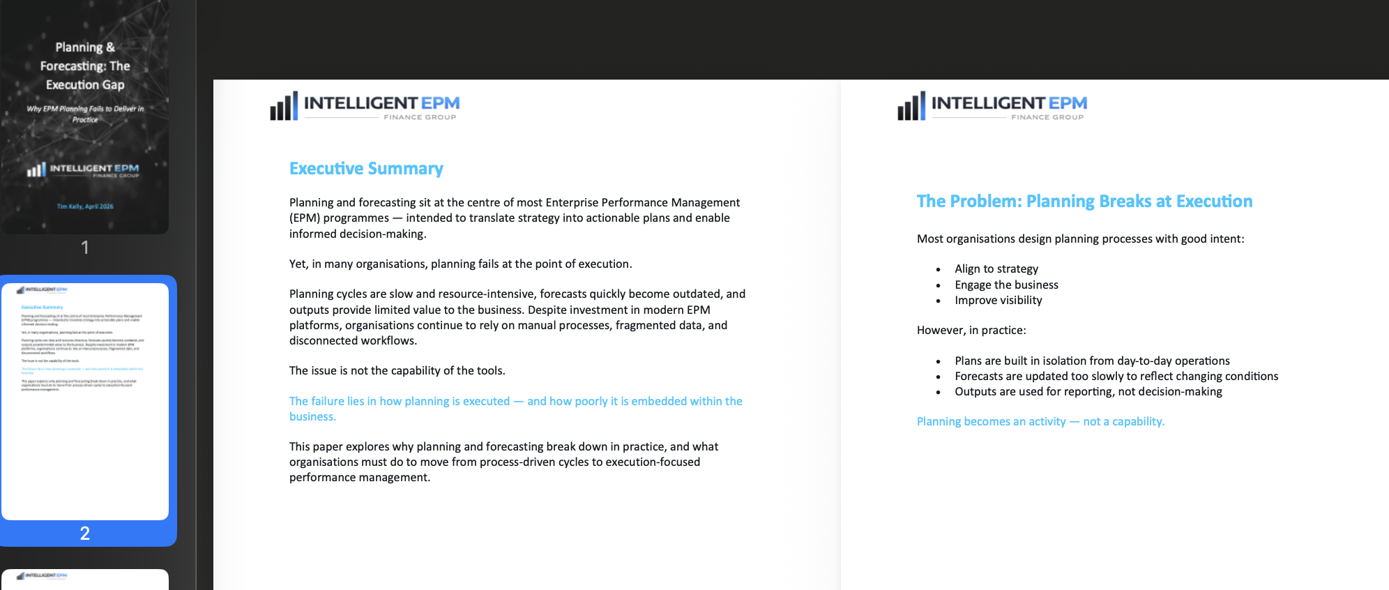 Planning & Forecasting White Paper
